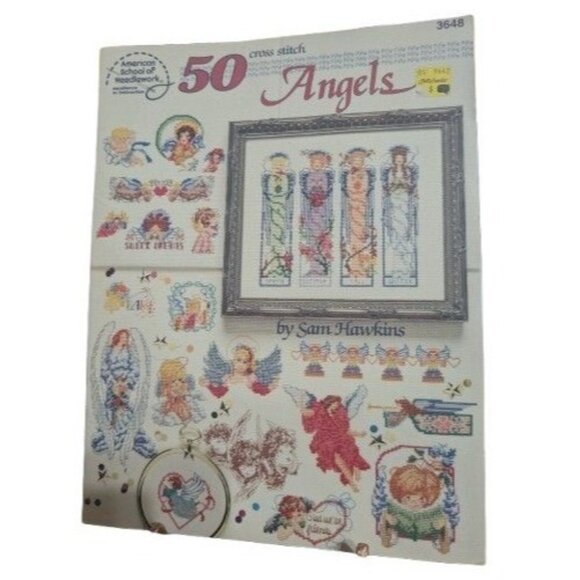 50 Cross Stitch Angels ASN Pattern Book 3648 Sam Hawkins Cherub Guardian Wings - Picture 1 of 9